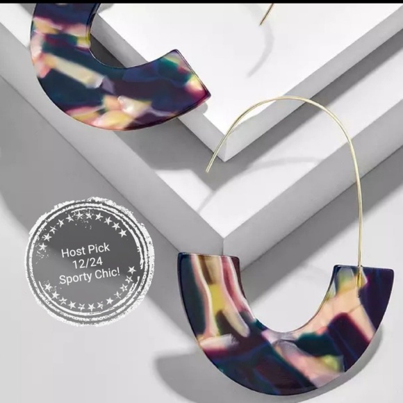 🌟Host Pick🌟Multi Color Acrylic Hook Earrings - Picture 2 of 7